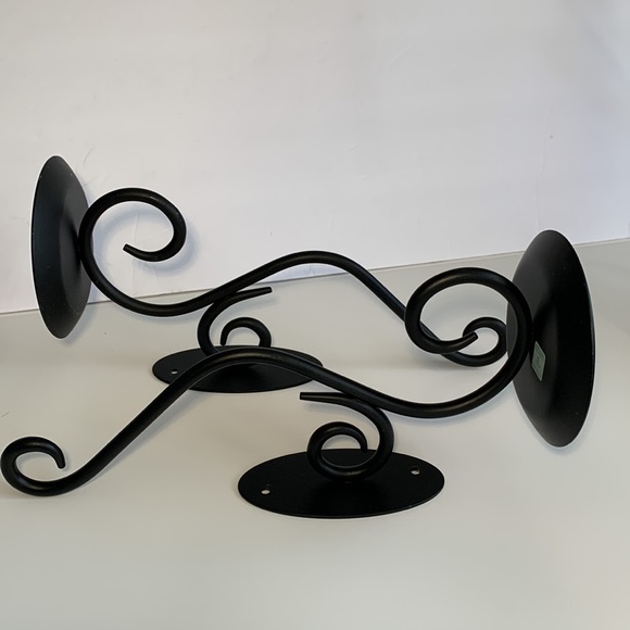 PartyLite Accents Partylite Black Wrought Iron Wall Candle Holder